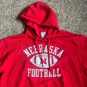 Champion Pullover Hoodie Sweatshirt M Nebraska Cornhuskers Football Red